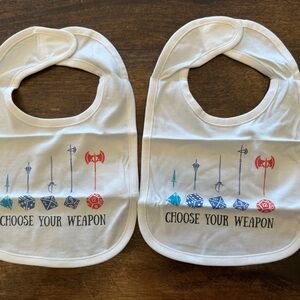 New Rabbit Skins 'Choose Your Weapon' White Bib Set (2 bibs)